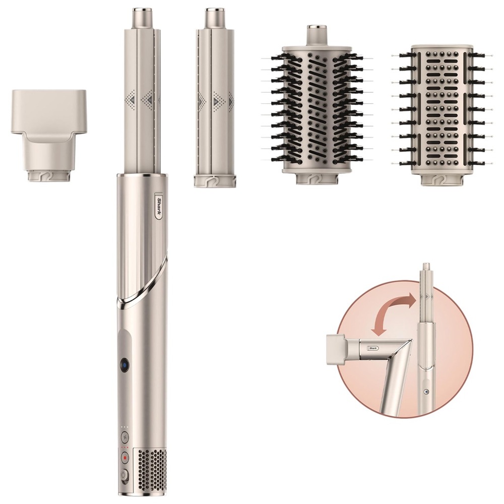 Silver Hair Styling Tool Set with Attachments
